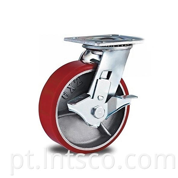 Heavy Duty PU on Iron Side Brake Casters